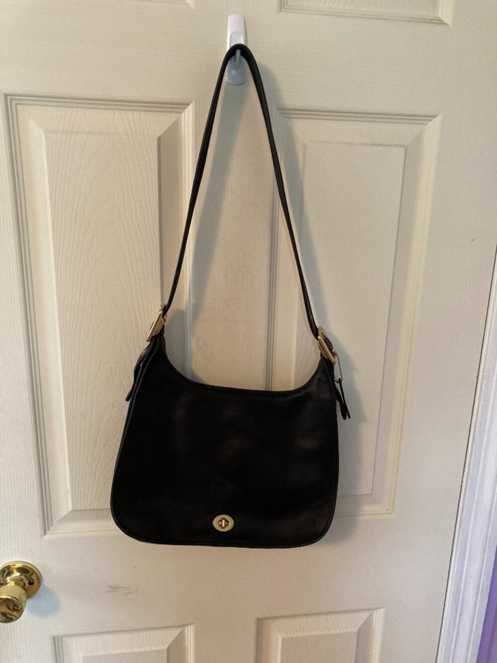 Vintage Coach 9718 Legacy Crescent Flap Hobo/Shoulder Bag Black - Picture 2 of 12